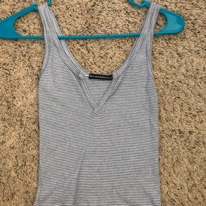 Brandy Melville blue and white striped tank top